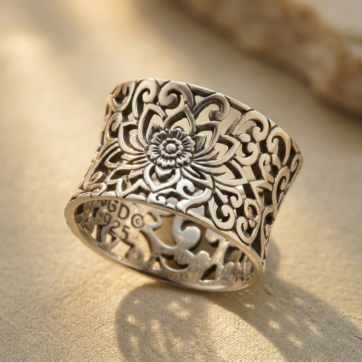 Silver Ornate Filigree Ring by Rose & Oliver - product image 1
